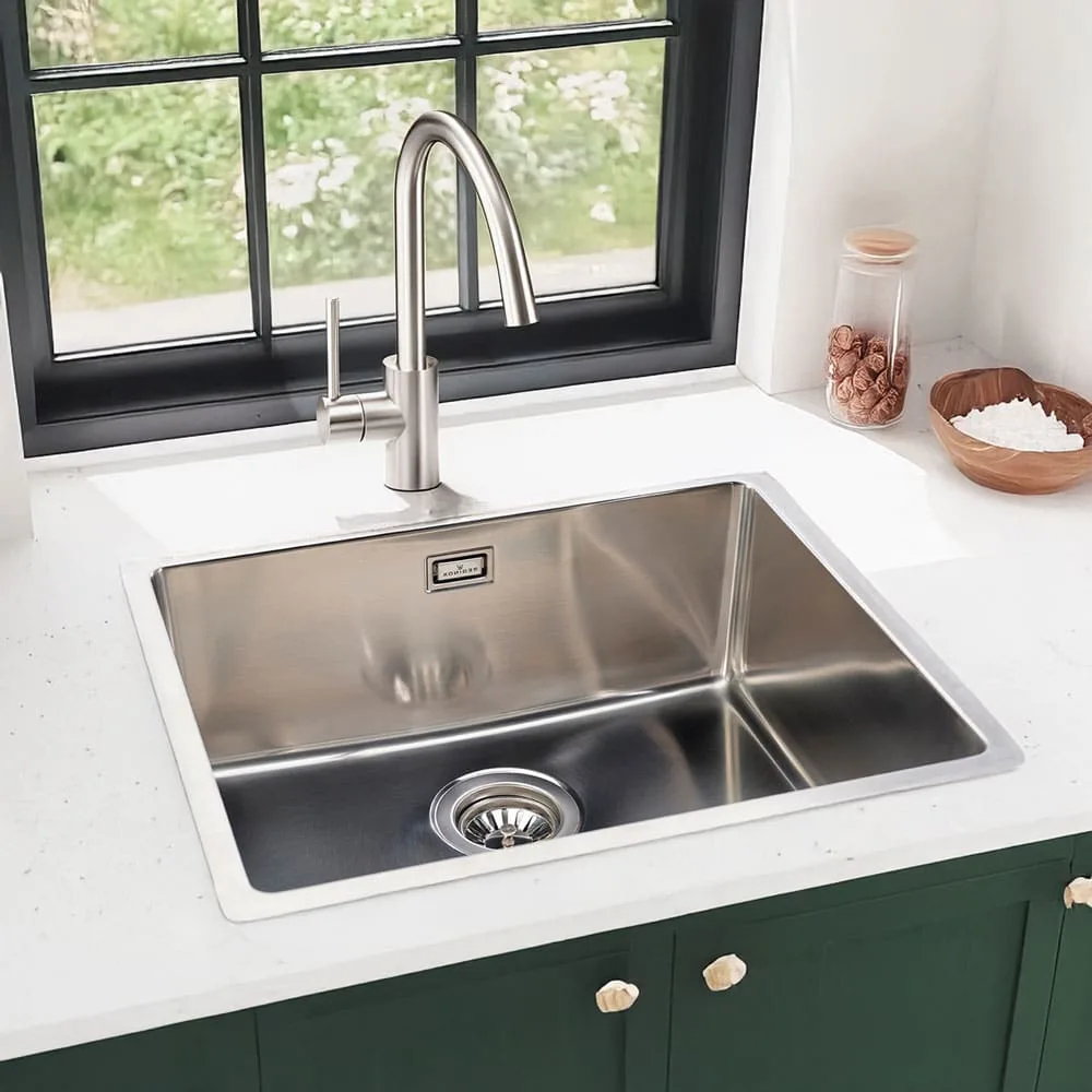 Reginox Houston Stainless Steel Kitchen Sink Installed in Modern Kitchen