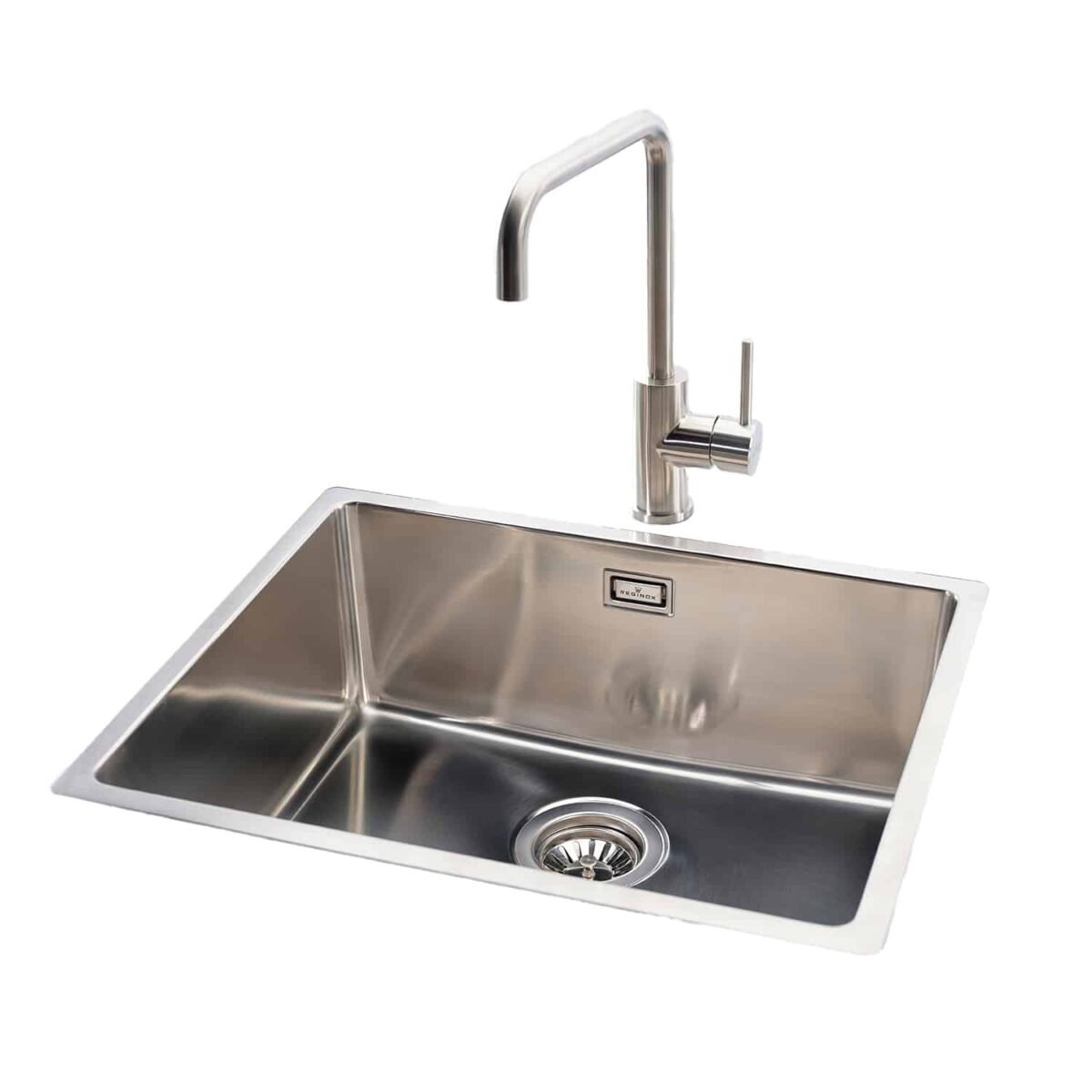 Reginox Houston Single Bowl Kitchen Sink 500x400 mm – White Background