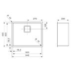 Technical drawing of Reginox Texas 50x40 kitchen sink, showing dimensions and features