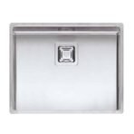 Reginox Texas 50x40 single bowl stainless steel kitchen sink, white background