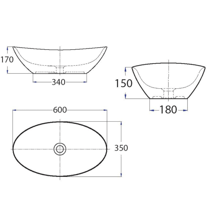 American Standard Ova Oval Table Top