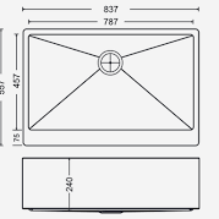 QUADRO BOWL WITH DRAIN