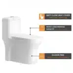 Siphonic jet flushing system technical diagram for Cera closet cimba