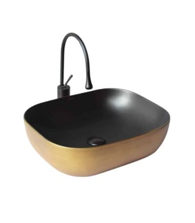 Brizzio Matt PS 398 Table Top Designer Wash Basin Gold Black