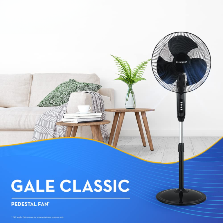 Crompton Gale Classic 400 mm Pedestal Fan Black