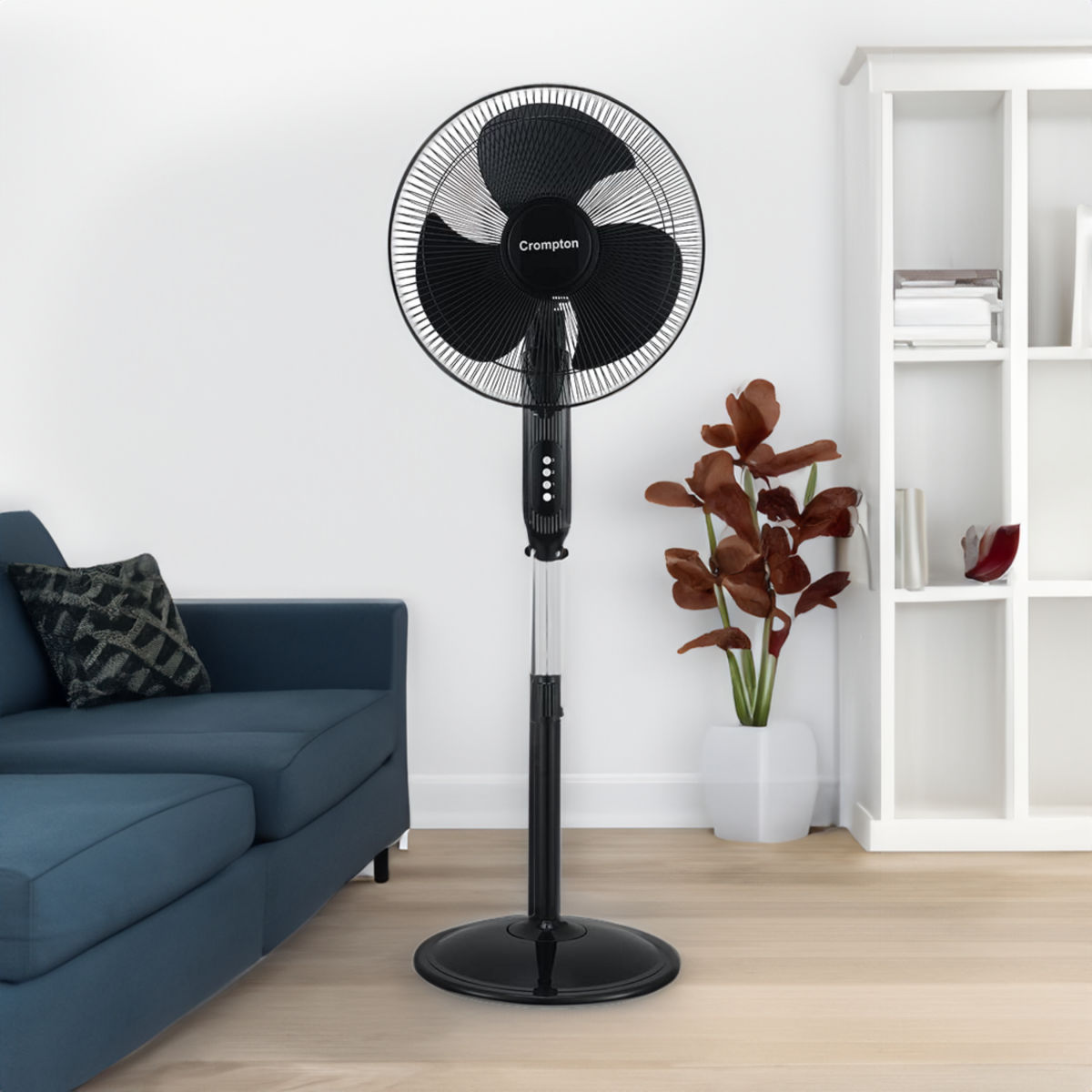 Crompton Gale Classic 400 mm Pedestal Fan Black