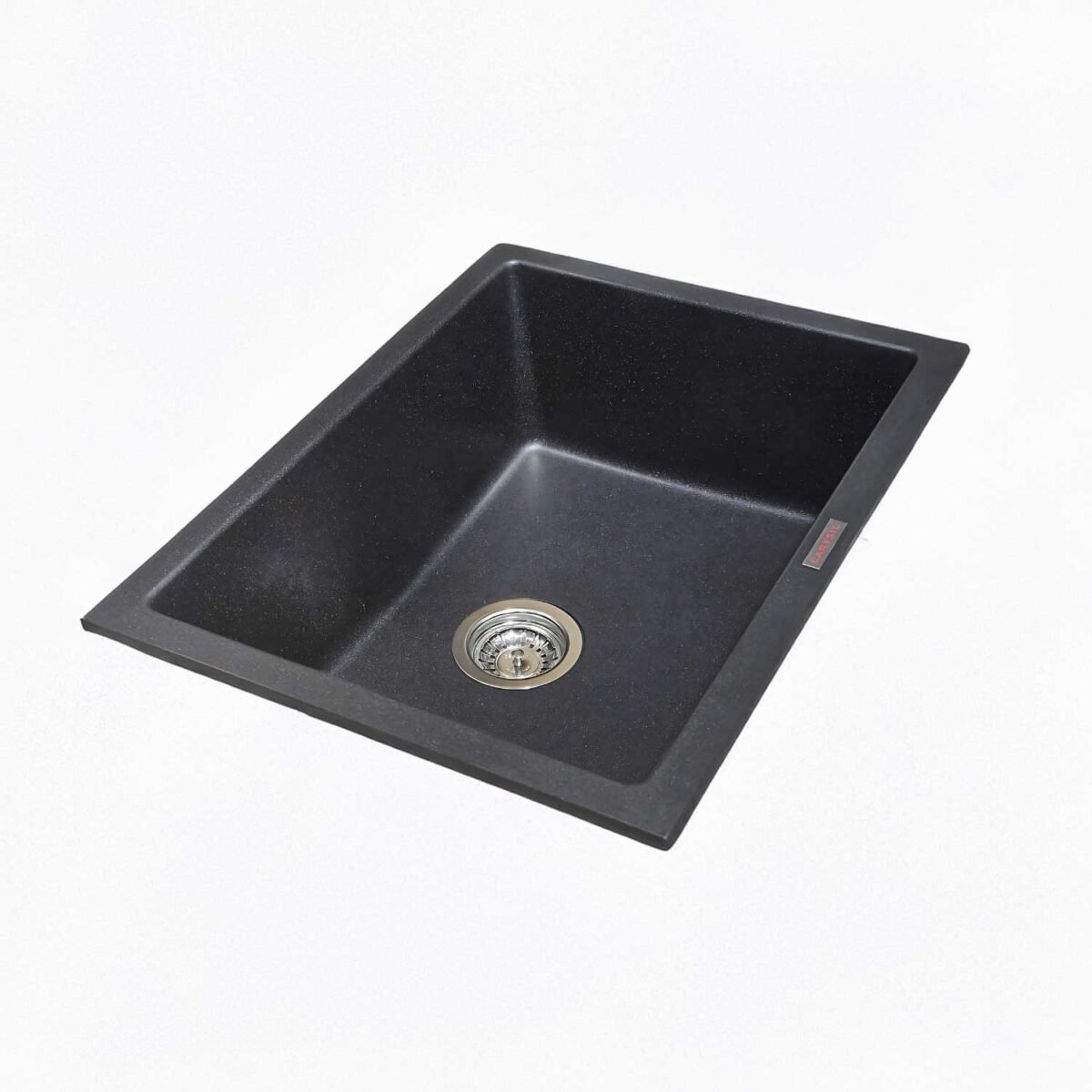 Carysil Quartz Kitchen Sink Big Bowl 24x18 Granite Metallic Nera – Scratch-Resistant Surface