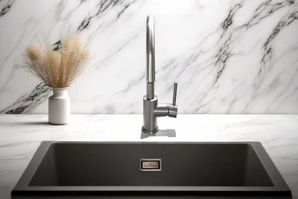 Amsterdam 50 quartz kitchen sink installed in a modern kitchen