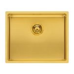 Reginox Miami Gold Single Bowl Stainless Steel Kitchen Sink, white background