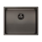 Reginox Miami Gunmetal Single Bowl Stainless Steel Kitchen Sink, white background