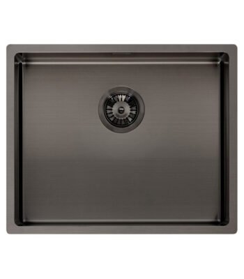 Reginox Miami Gunmetal Single Bowl Stainless Steel Kitchen Sink, white background