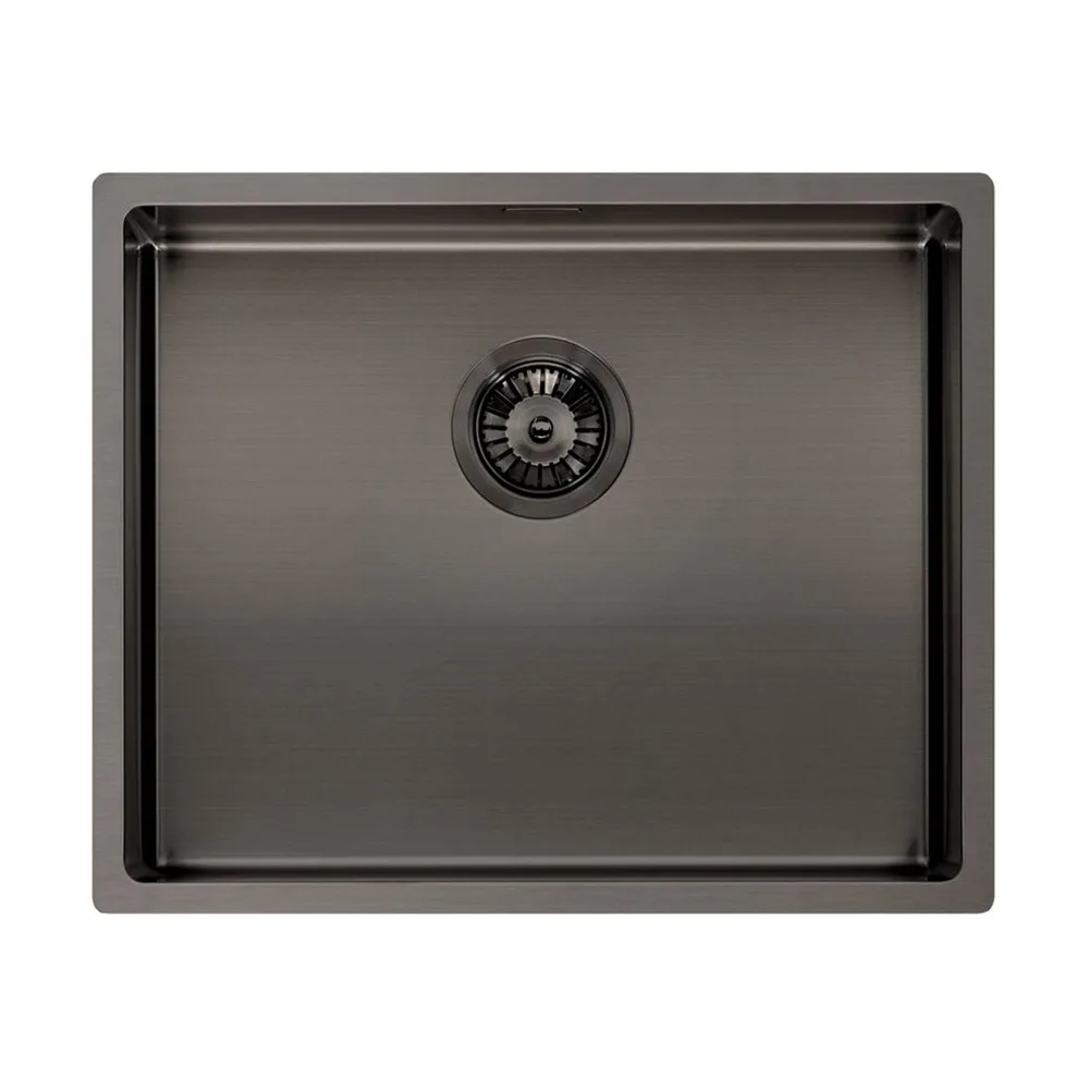 Reginox Miami Gunmetal Single Bowl Stainless Steel Kitchen Sink, white background