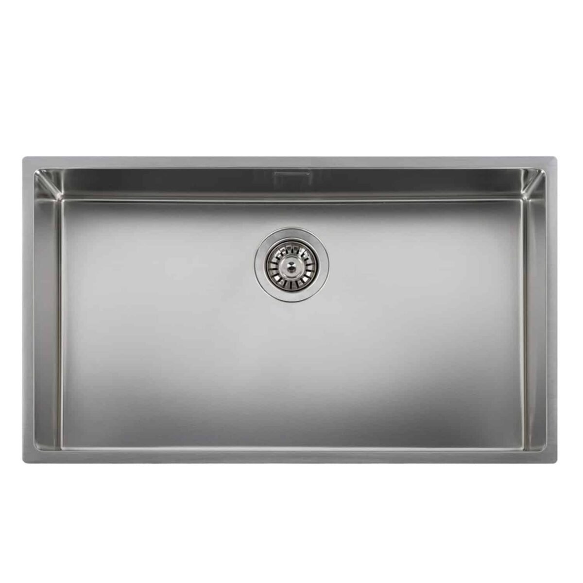 Reginox New York 70x40 single bowl stainless steel kitchen sink, white background