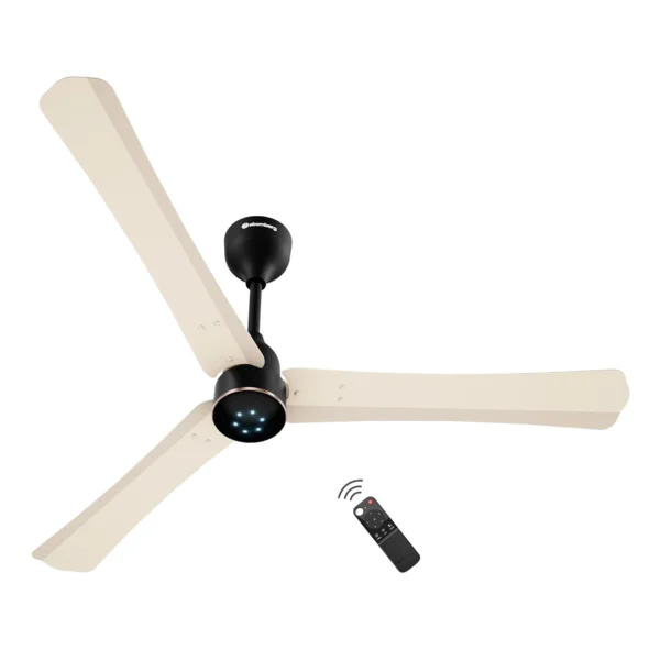 Atomberg Renesa Halo 1200 mm BLDC Seasand Ivory and Black Ceiling Fan with Remote