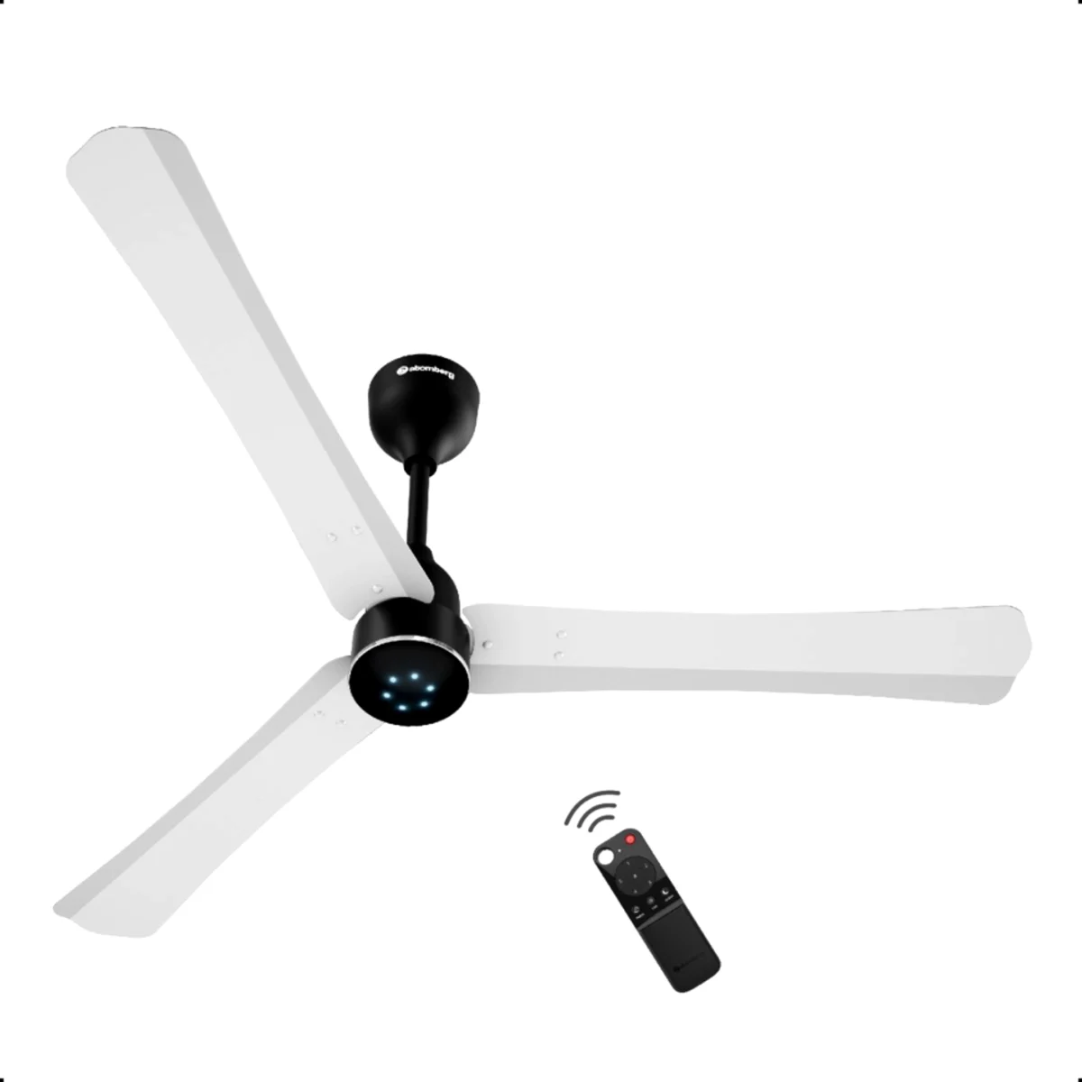 Atomberg Renesa Halo 1200 mm BLDC Ceiling Fan White and Black with Remote Control & LED Indicators - Image 1