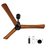 Atomberg Renesa Elite 1200mm BLDC Ceiling Fan: Radiant Golden Oakwood Finish with Remote Control & LED Indicators for Energy-Efficient Cooling