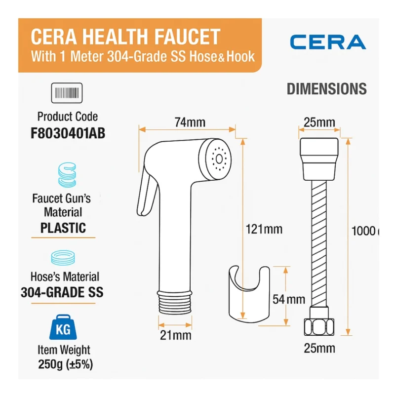 CERA Health Faucet Hose Pipe F8030401AB