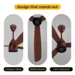 Atomberg BLDC Ceiling Fan with Remote Control Gloss Brown