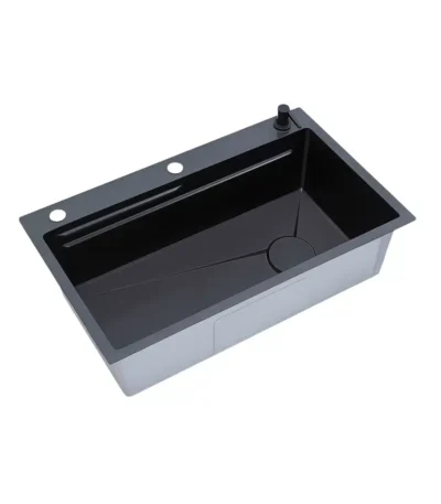 SYLUX Rapid Black Kitchen Sink With Accessories SL873 304