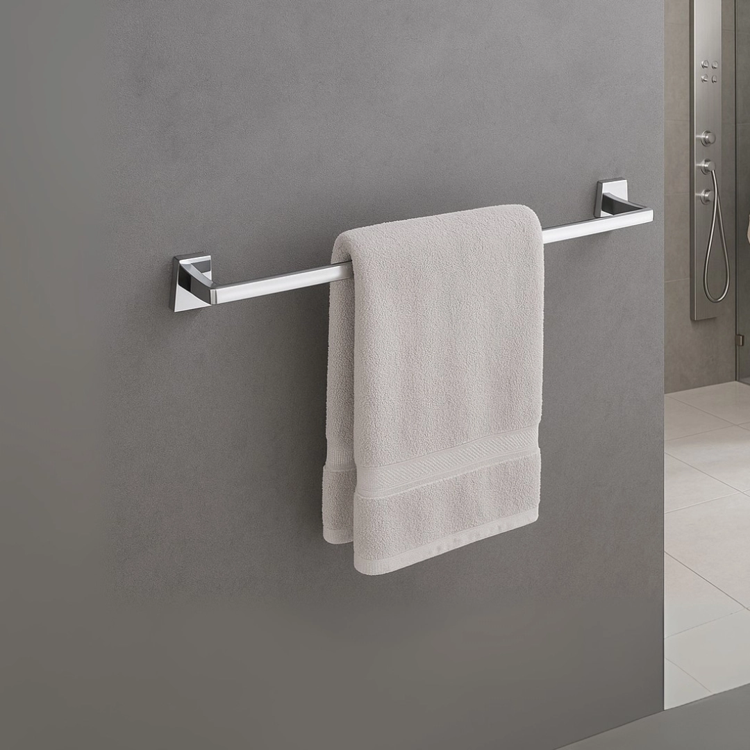 Aagna Olivia Silver Towel Rod Wall Mounted For Bathroom