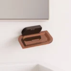 Aagna Pan Rose Gold And Black Finish Soap Dish For Bathroom