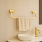 Aagna U-VA Premium Gold Bathroom Towel Rod Wall Mounted