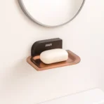 Aagna Pan Rose Gold And Black Finish Soap Dish For Bathroom