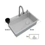 SYLUX Victoria Stain Finish Kitchen Sink With Accessories 304
