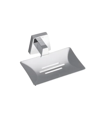Aagna Olivia Silver Finish Soap Dish For Bathroom Use