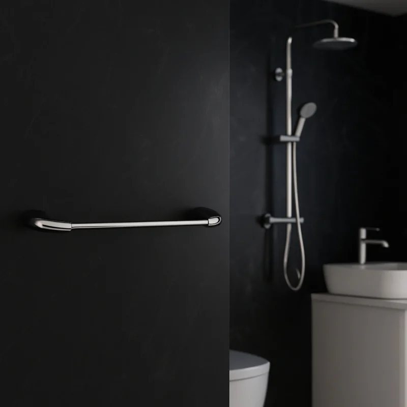 Aagna Rhyno Silver Finish Towel Rod