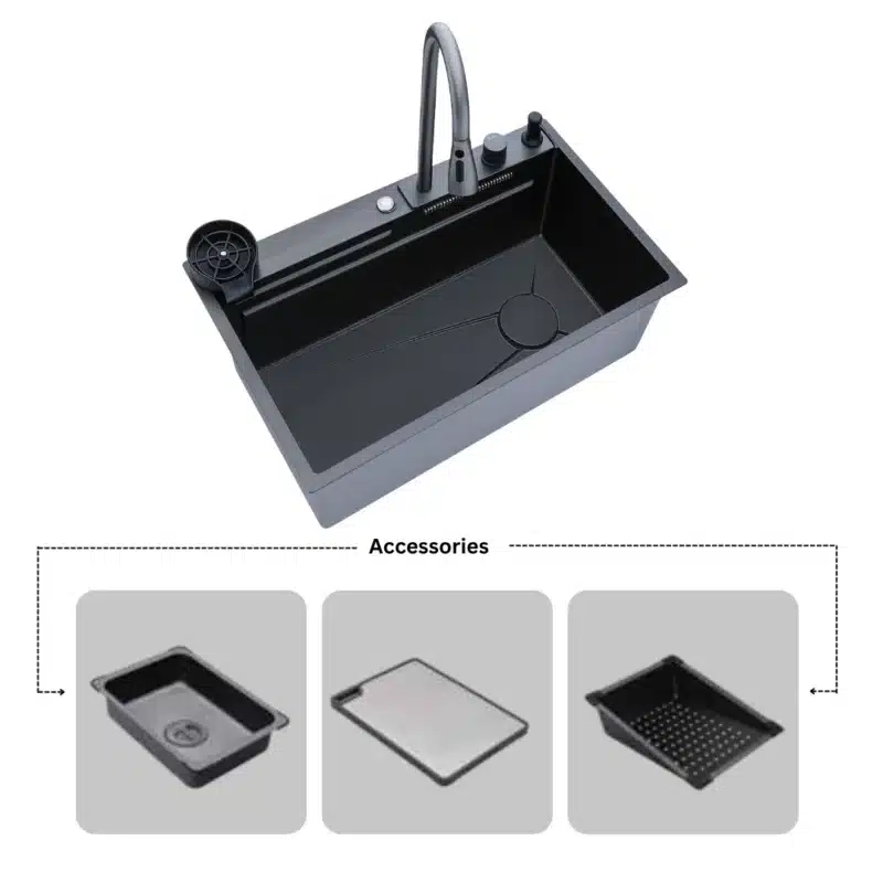 SYLUX Niagra PVD Black Finish Kitchen Sink SL885