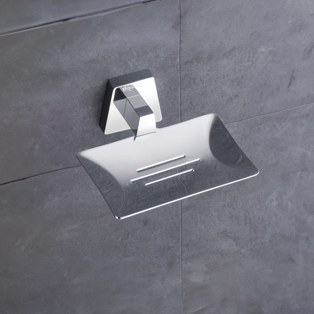 Aagna Olivia Silver Finish Soap Dish For Bathroom Use