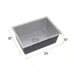 SYLUX 304 Grade Stainless Kitchen Sink 24x18x10