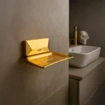 Aagna U-VA Gold Finish Soap Dish for Modern Bathrooms