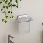 Aagna Pan Silver Finish Tumbler Holder For Bathroom