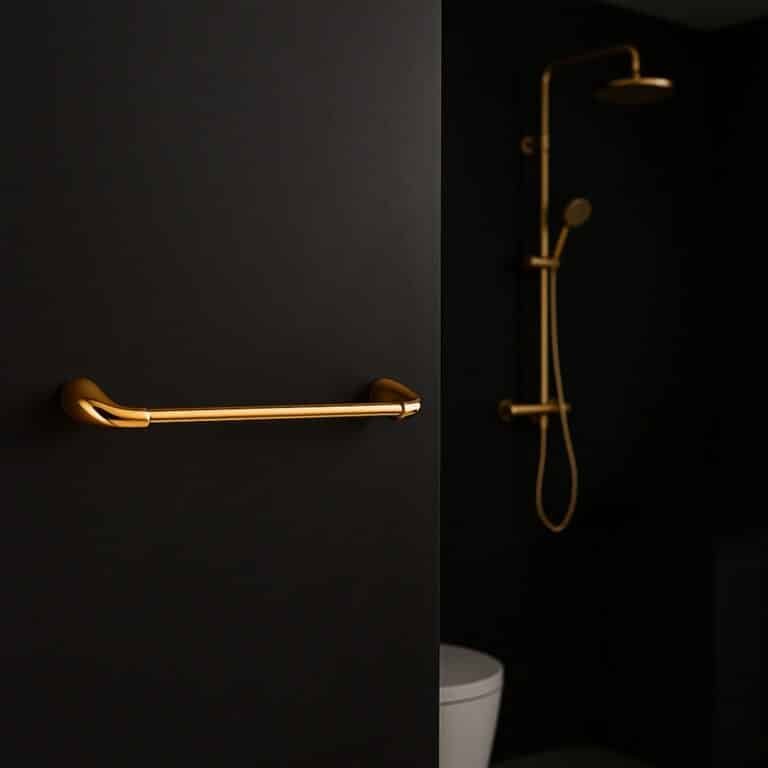 Aagna Rhyno Gold Finish Towel Rod