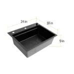 SYLUX Rapid Black Kitchen Sink With Accessories SL873 304