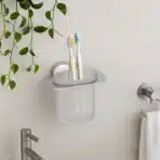 Aagna Pan Silver Finish Tumbler Holder For Bathroom