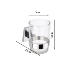 Aagna Olivia Silver Wall Mounted Tumbler Holder