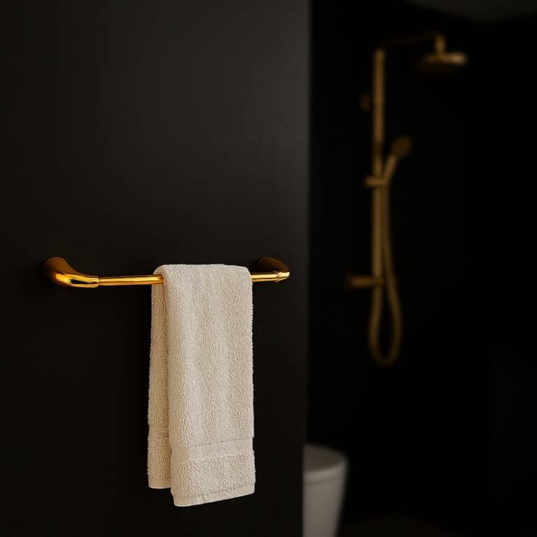 Aagna Rhyno Gold Finish Towel Rod