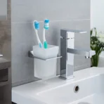 Aagna U-VA Luxury Silver Finish Tumbler Holder for Bathrooms