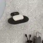 Aagna Giza Black Finish Wall Mounted Soap Dish for Bathroom