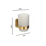 Aagna Giza Gold Finish Tumbler Holder for Bathroom - Premium Brass Wall Mounted - Image 5