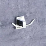 Aagna Olivia Silver Finish Robe Hook for Bathroom