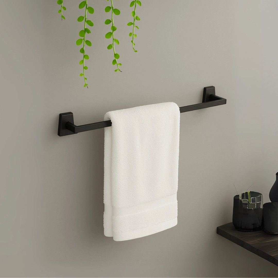 Aagna Olivia Black Finish Towel Rod Modern Bathroom Fitting
