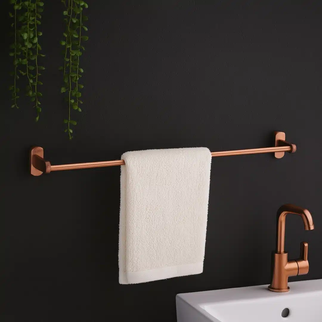 Aagna Giza Rose Gold PVD Finish Towel Rod for Bathrooms