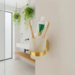Aagna Giza Gold Finish Tumbler Holder for Bathroom