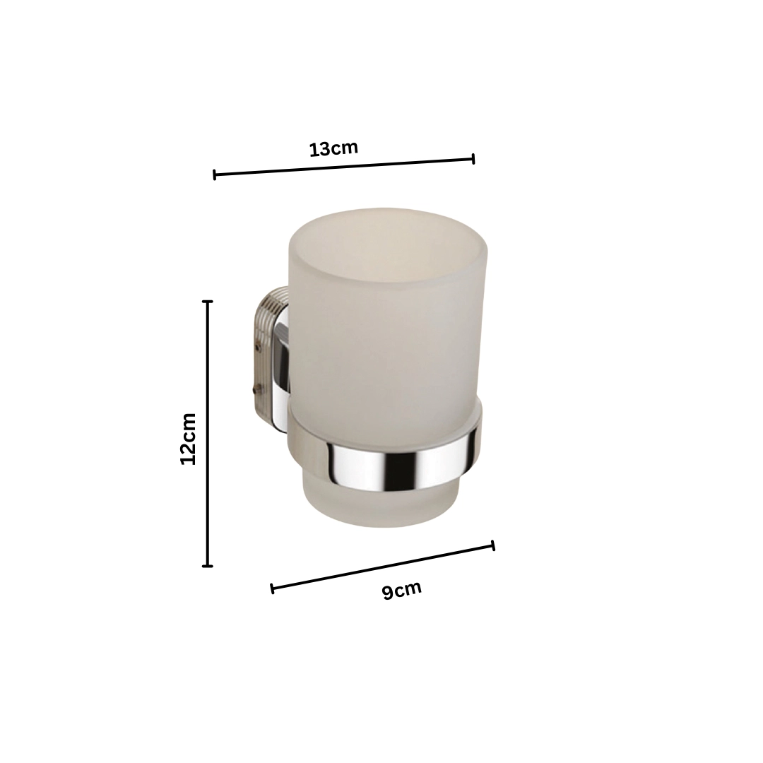 Aagna Giza Silver Finish Tumbler Holder for Bathroom Aagna Giza Silver Finish Tumbler Holder for Bathroom - Sleek Wall Mounted Brass - Image 5