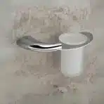 Aagna Rhyno Silver Finish Brass Tumbler Holder for Bathroom