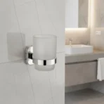 Aagna Giza Silver Finish Tumbler Holder for Bathroom